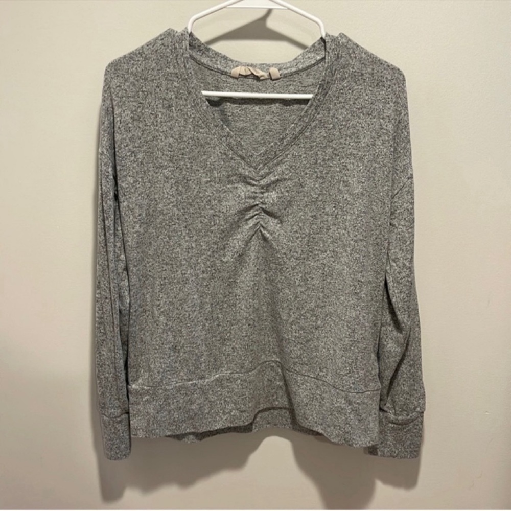 Soft Surroundings Grey Soft Petite Small Long Sleeve Shirt fall basics